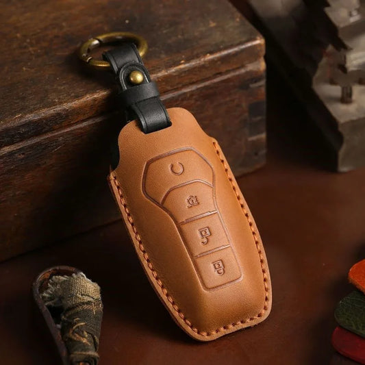 Luxury Leather Car Key Case Key Fob Shell For BYD