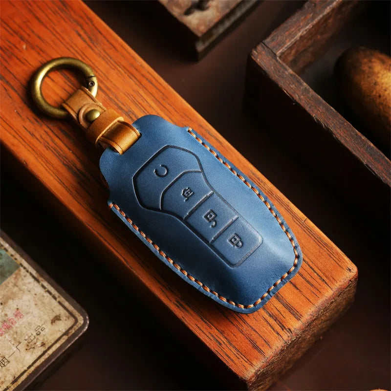 Luxury Leather Car Key Case Key Fob Shell For BYD