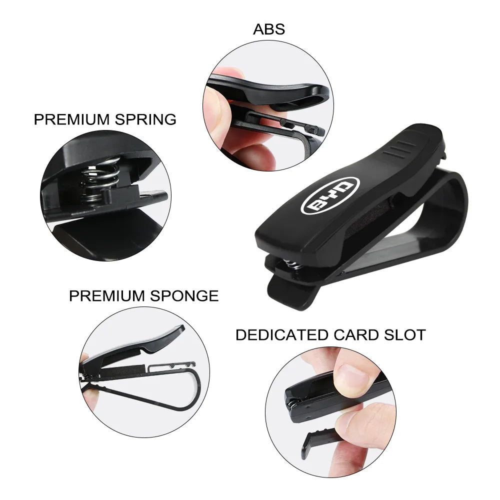 Car Sunglass Clip Holder Organizer For BYD Car All Model