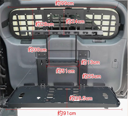 Dongfeng M-Hero 917 2023-2024 Tailgate Organizer Cargo Shelf Molle Panel Full Set.