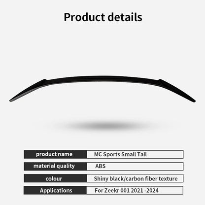MC Racing Trunk Spoiler For ZEEKR 001 2021 2022 2023 EV MC Small Pressure Rear Wing