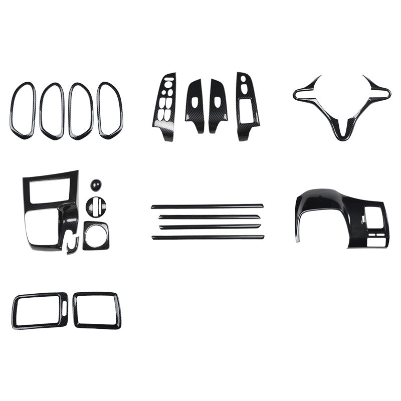 RHD 2004-2011 8th Generation Civic Carbon Fiber Interior Window Lift Steering Wheel Trim Kit