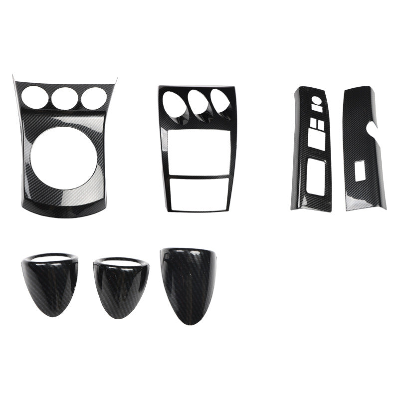RHD 350Z Z33 Carbon Fiber and Rosewood 3D Textured Dashboard Trim Scratch-Resistant Protective Film