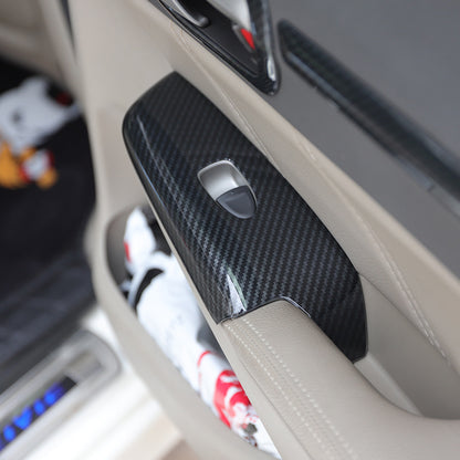 RHD 2004-2011 8th Generation Civic Carbon Fiber Interior Window Lift Steering Wheel Trim Kit