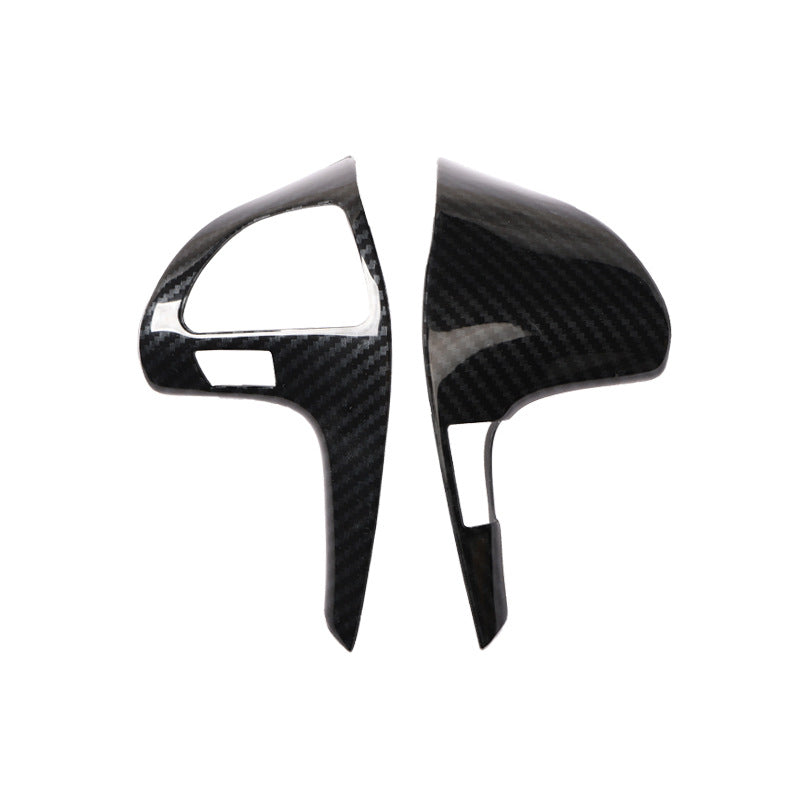 RHD 12-15 Toyota VIGO Hilux Interior Upgrade Peach Wood Carbon Fiber Pattern Steering Wheel Navigation Trim