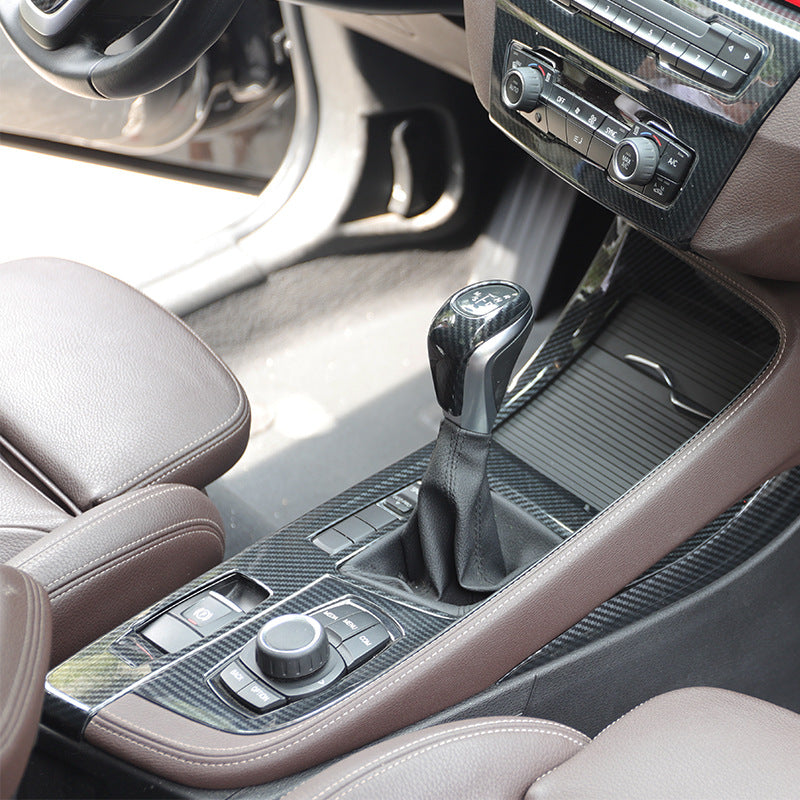 RHD 2016-2021 X1 Interior Upgrade: Walnut Carbon Fiber-Patterned Center Console and Door Panel Trim