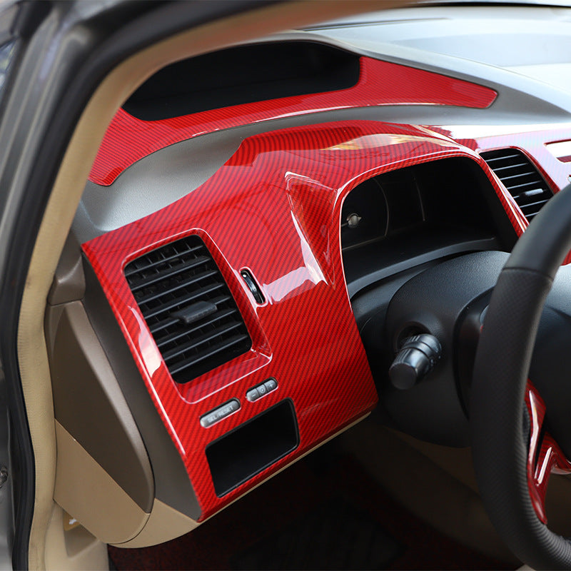 RHD 2004-2011 8th Generation Civic Carbon Fiber and Rosewood Window Lift Panel Interior Trim Decal