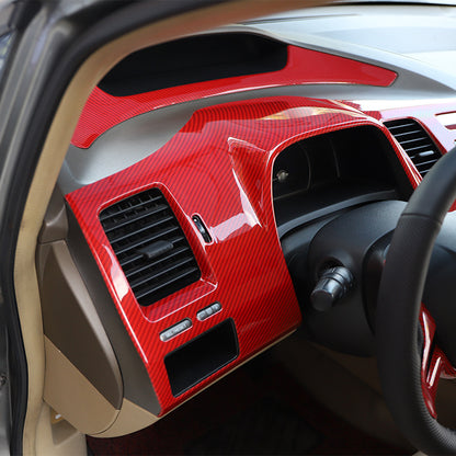 RHD 2004-2011 8th Generation Civic Carbon Fiber and Rosewood Window Lift Panel Interior Trim Decal
