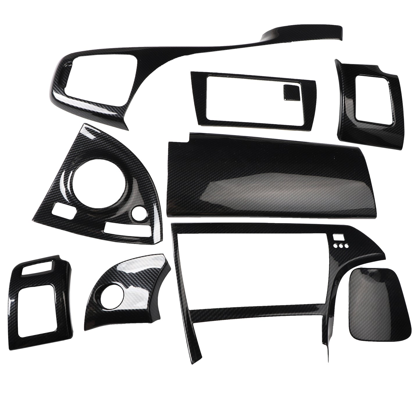 RHD Prius ZVW30 Peach Wood Carbon Fiber Pattern Dashboard, Instrument Panel, Steering Wheel, and Gear Shift Knob Interior Trim Decals