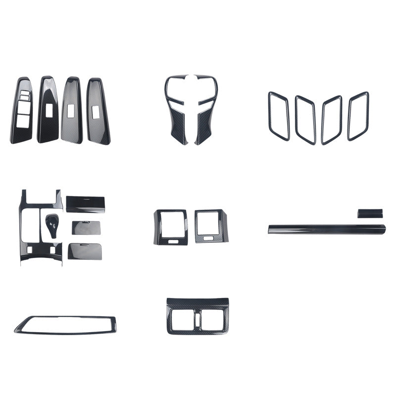 RHD 2010-2017 Reiz Carbon Fiber Gloss Black Steering Wheel Inner Grab Handle Interior Modification Kit