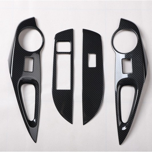 RHD 2019-2021 Corolla Carbon Fiber Glass Window Switch Button Interior Trim Replacement Parts