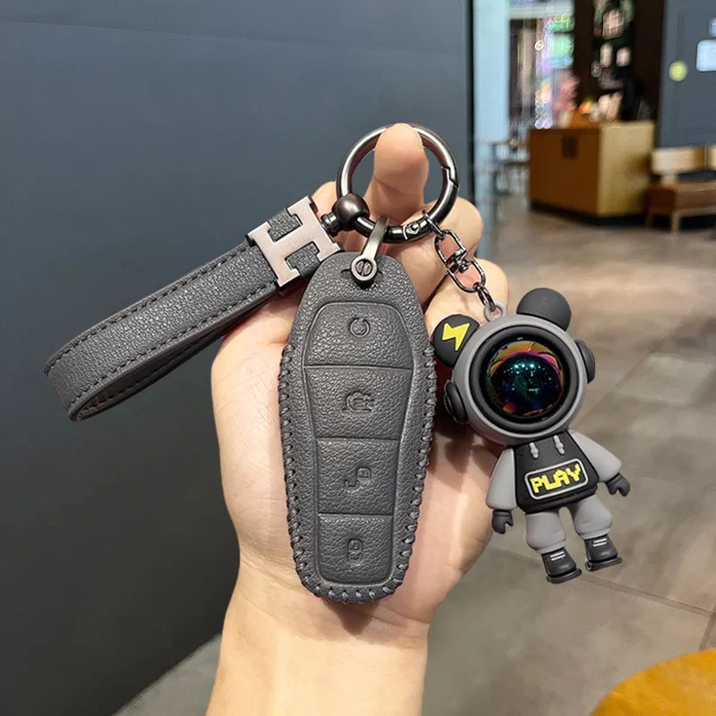 BYD Car Keychain Pu Leather Car Key Case