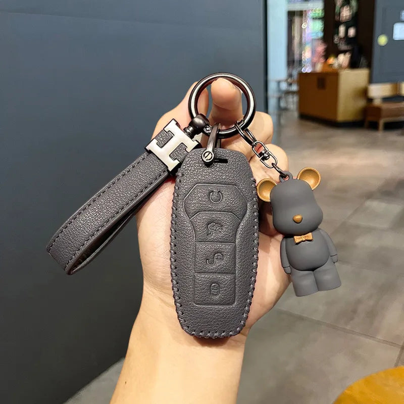 BYD Car Keychain Pu Leather Car Key Case