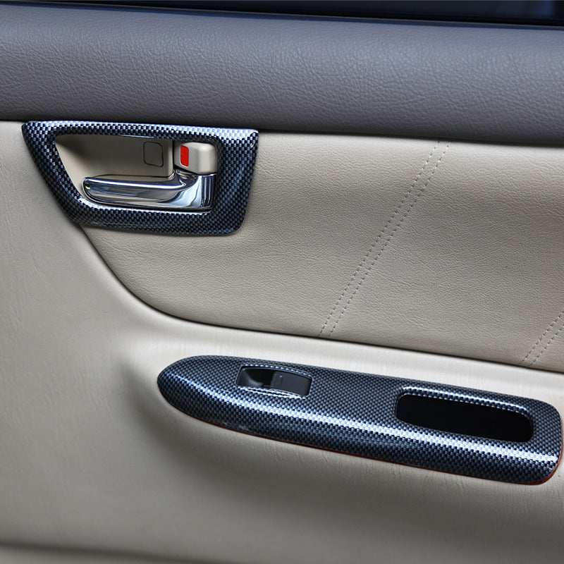 RHD 2004-2006 Toyota Corolla Interior Upgrade Carbon Fiber Walnut-Finish Air Conditioning Panel Lift/Lower Switch Trim