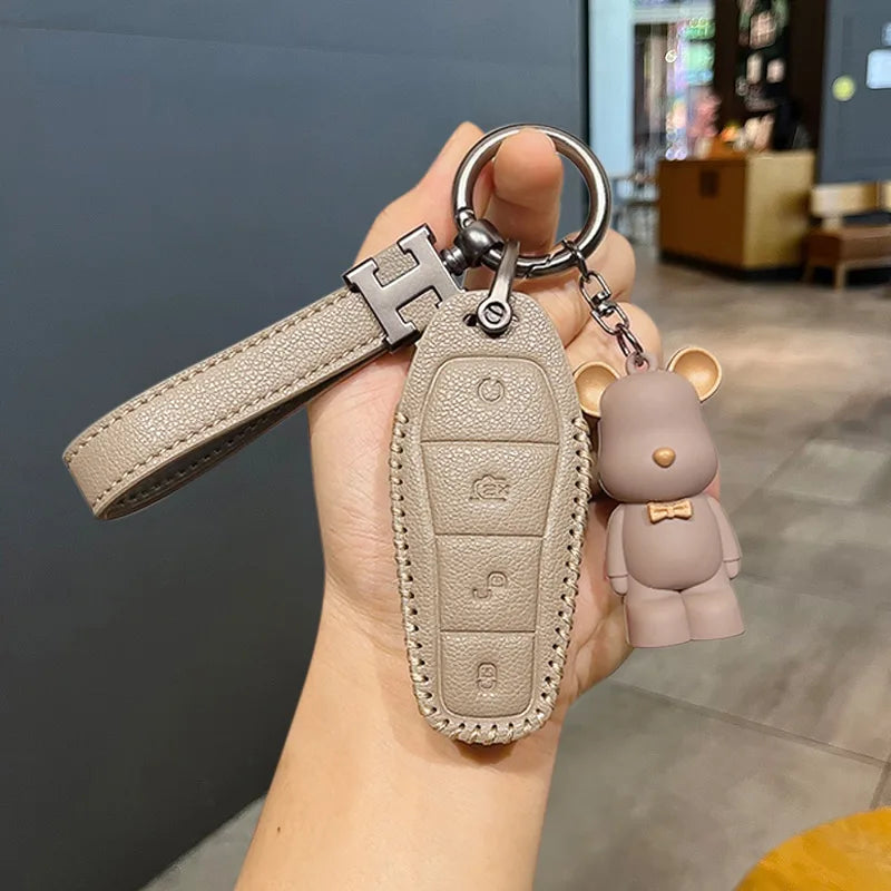 BYD Car Keychain Pu Leather Car Key Case