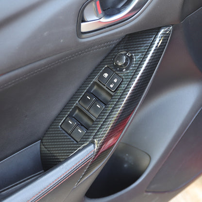 RHD 2014-2015 Mazda 3 Atenza Interior Modification Carbon Fiber Pattern Gear Shift Knob Trim Kit
