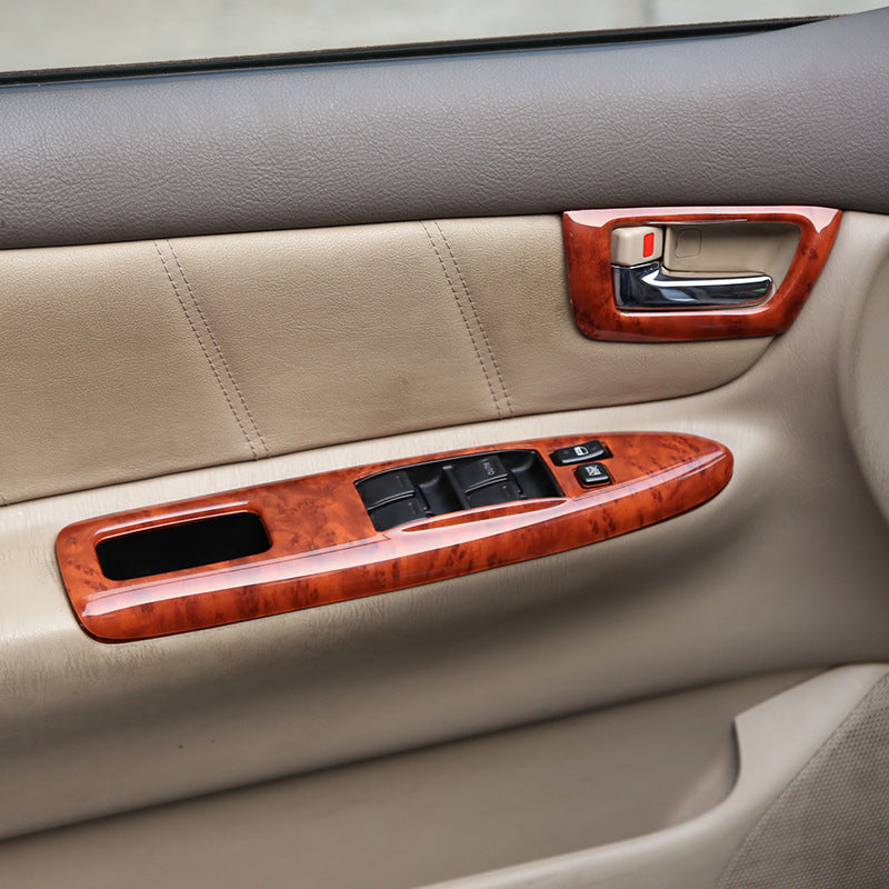 RHD 2004-2006 Toyota Corolla Interior Upgrade Carbon Fiber Walnut-Finish Air Conditioning Panel Lift/Lower Switch Trim