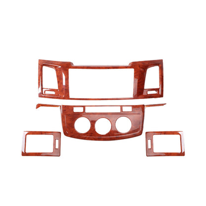 RHD 12-15 Toyota VIGO Hilux Interior Upgrade Peach Wood Carbon Fiber Pattern Steering Wheel Navigation Trim