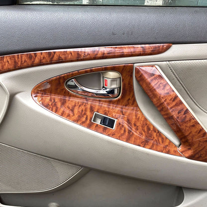 RHD 2006-2011 6th Generation Camry Interior Modification Peach Wood Carbon Fiber Pattern Air Vent Trim