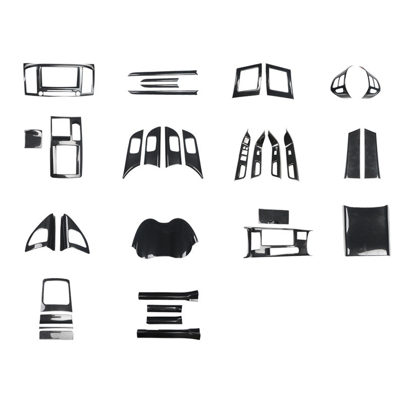 RHD 10-16 Mitsubishi Lancer EVO Interior Modification Carbon Fiber and Rosewood Steering Wheel & Window Trim Decals