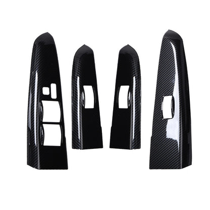 RHD 12-15 Toyota VIGO Hilux Interior Upgrade Peach Wood Carbon Fiber Pattern Steering Wheel Navigation Trim
