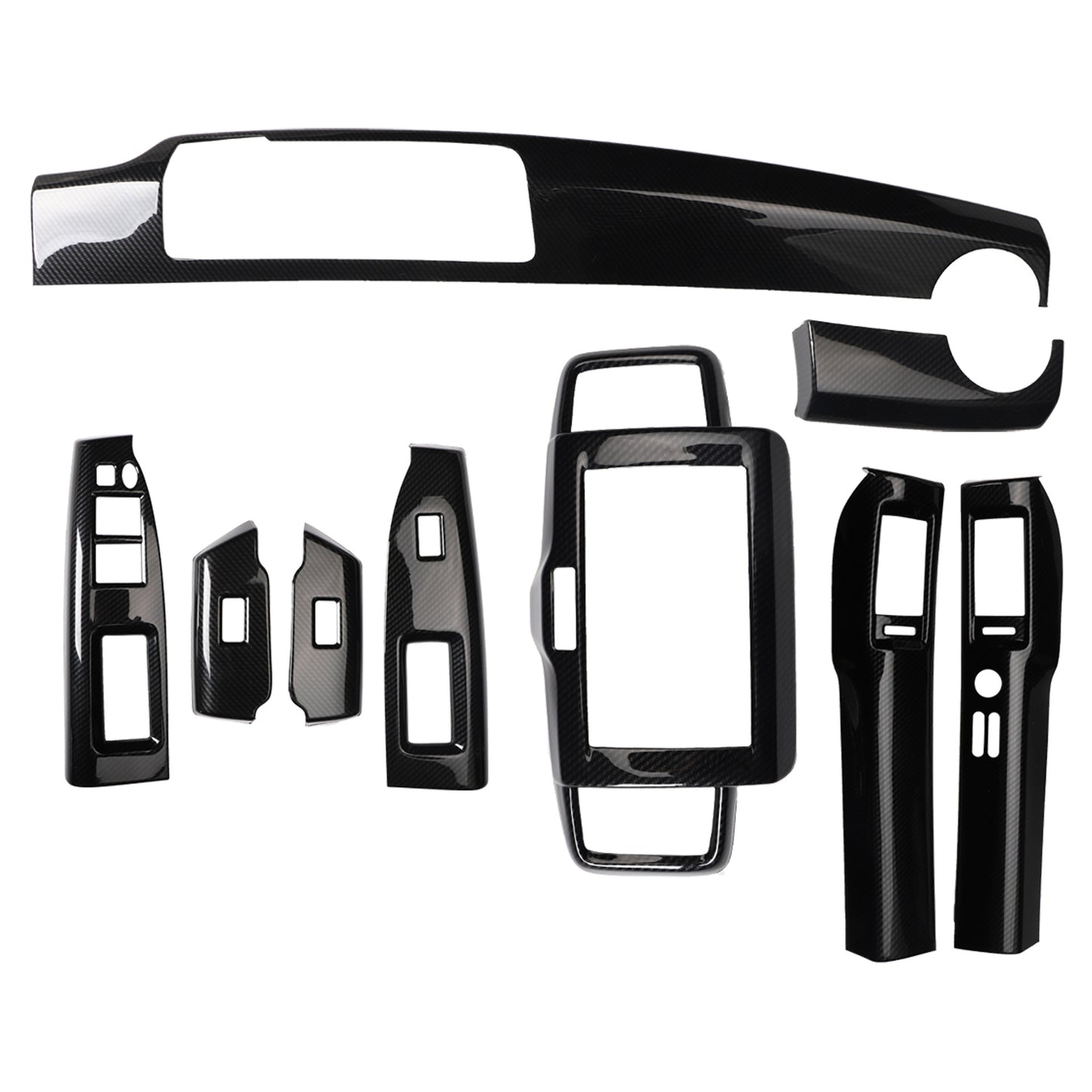 RHD Freed GB3 Interior Modification Carbon Fiber-Style Steering Wheel and Center Console Trim