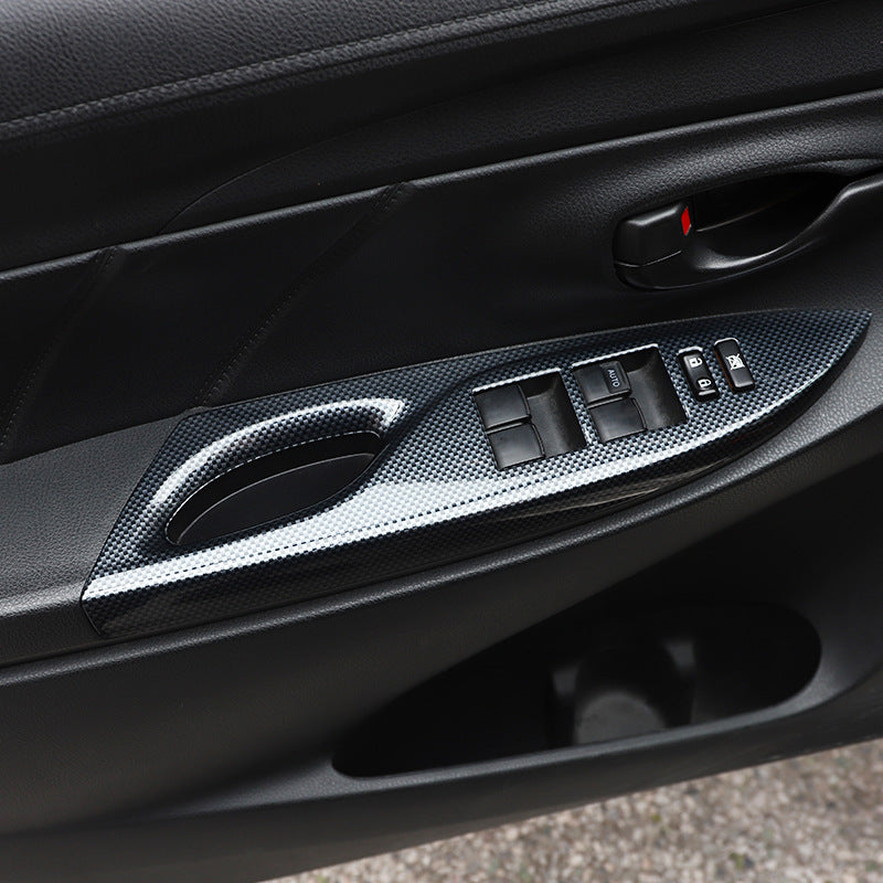 RHD 16-21 Toyota Vios Yaris Interior Modification Carbon Fiber Pattern Switch Panel Trim