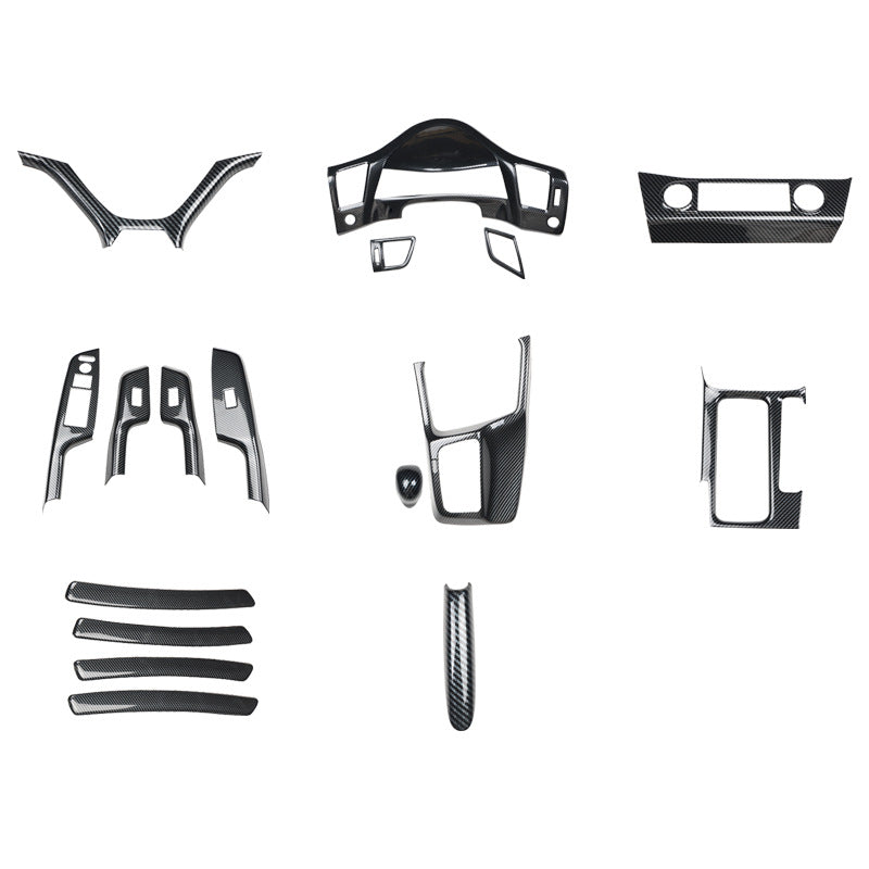 RHD 12-15 9th Gen Civic Interior Modification Peach Wood Carbon Fiber Pattern Center Console Trim