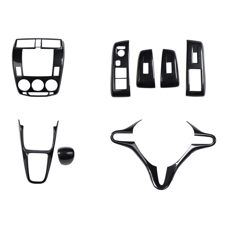 RHD 2008-2012 Honda City (Old Model) Carbon Fiber Gear Shift & Navigation Panel Interior Trim Kit