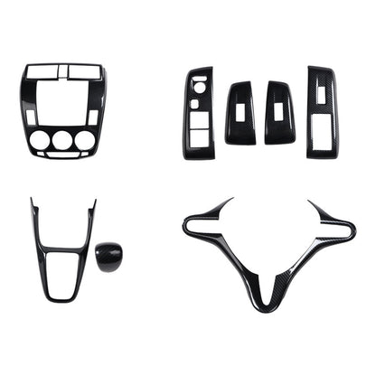 RHD 2008-2012 Honda City (Old Model) Carbon Fiber Gear Shift & Navigation Panel Interior Trim Kit