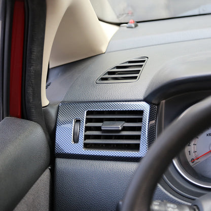 RHD 2005-2010 Nissan Tiida Walnut Carbon Fiber Pattern Manual Gear Shift Knob & Center Console Interior Protective Cover Set