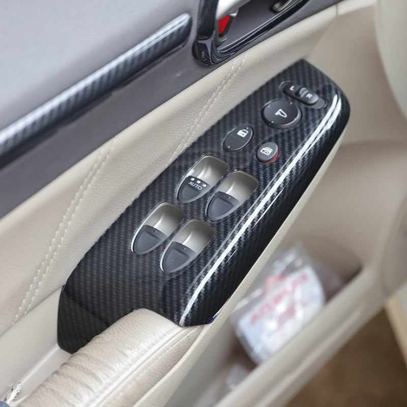 RHD 2004-2011 8th Generation Civic Carbon Fiber Interior Window Lift Steering Wheel Trim Kit