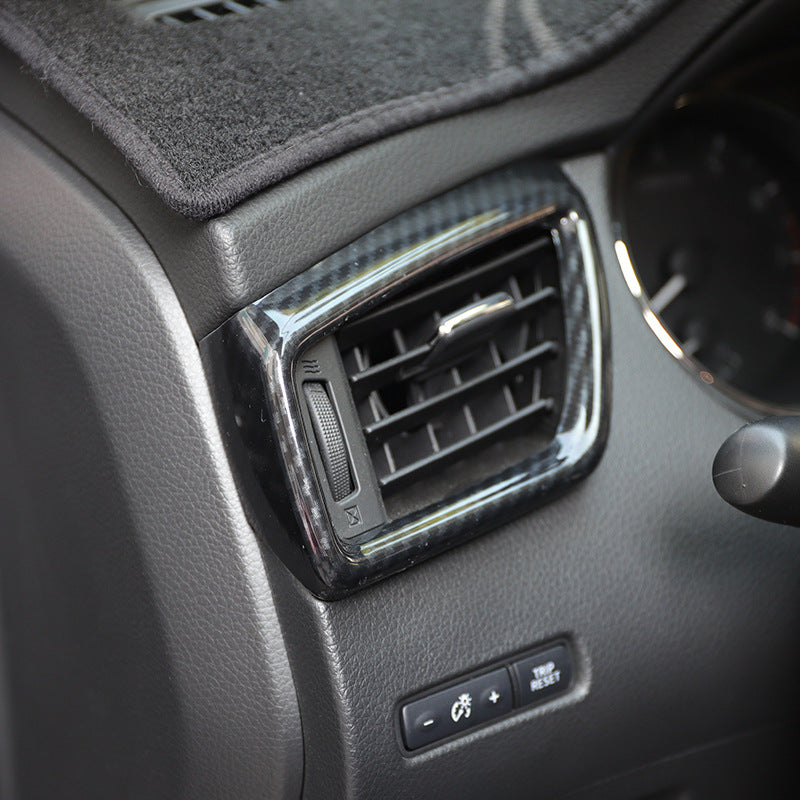 RHD 2014-2016 Nissan X-Trail Carbon Fiber and Walnut Wood Grain Center Console and Gear Shift Knob Trim Kit