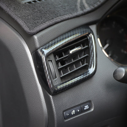 RHD 2014-2016 Nissan X-Trail Carbon Fiber and Walnut Wood Grain Center Console and Gear Shift Knob Trim Kit