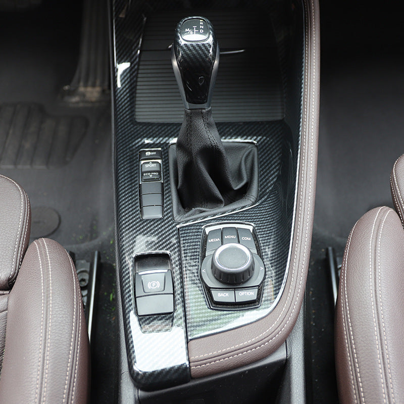 RHD 2016-2021 X1 Interior Upgrade: Walnut Carbon Fiber-Patterned Center Console and Door Panel Trim