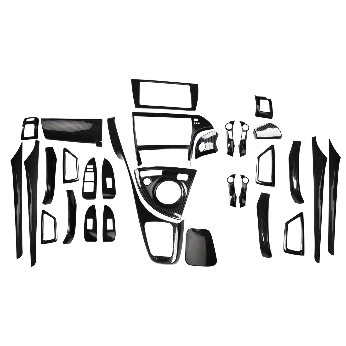 RHD Prius ZVW30 Peach Wood Carbon Fiber Pattern Dashboard, Instrument Panel, Steering Wheel, and Gear Shift Knob Interior Trim Decals