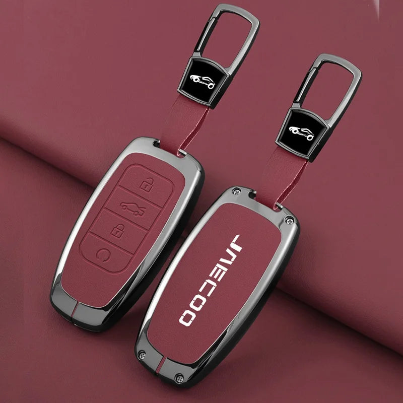 For Omoda JAECOO J7 2025 2024 Car Remote Control Key Case Cover Zinc Alloy Leather Protector Auto Keychain Accessories
