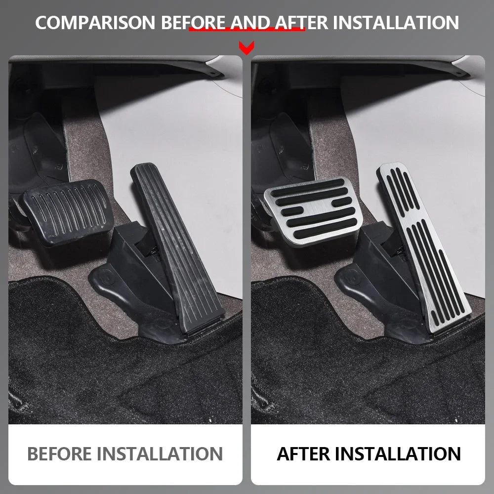 For BYD DENZA D9 2023-2025 AT Car Pedals Stainless Steel Accelerator Pedal Brake Pad No Drill Cover Anti Skid Pads Parts