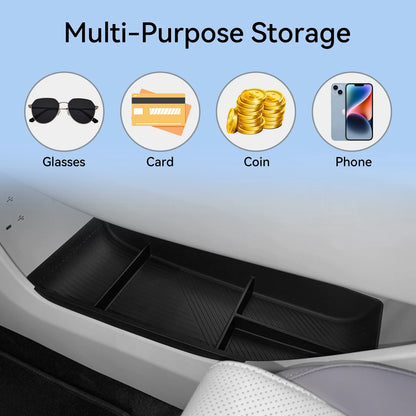 for MG 4 MG4 2025+ Center Console Lower Storage Box TPE Car Central Tray Organizer Accessories Tidying Black