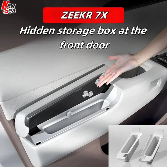 2PCS Car Door Hidden Storage Box for ZEEKR 7X Front Door Storage Inner Barrel Interior Accessories 2024 2025