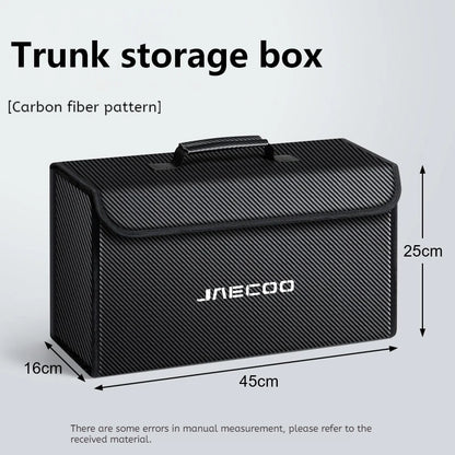 NEW Car Leather Trunk Storage Box Foldable Carbon Fiber For JAECOO OMODA J7 J8 JAECOO J5 J9 Organizer Bag Interior Accessories