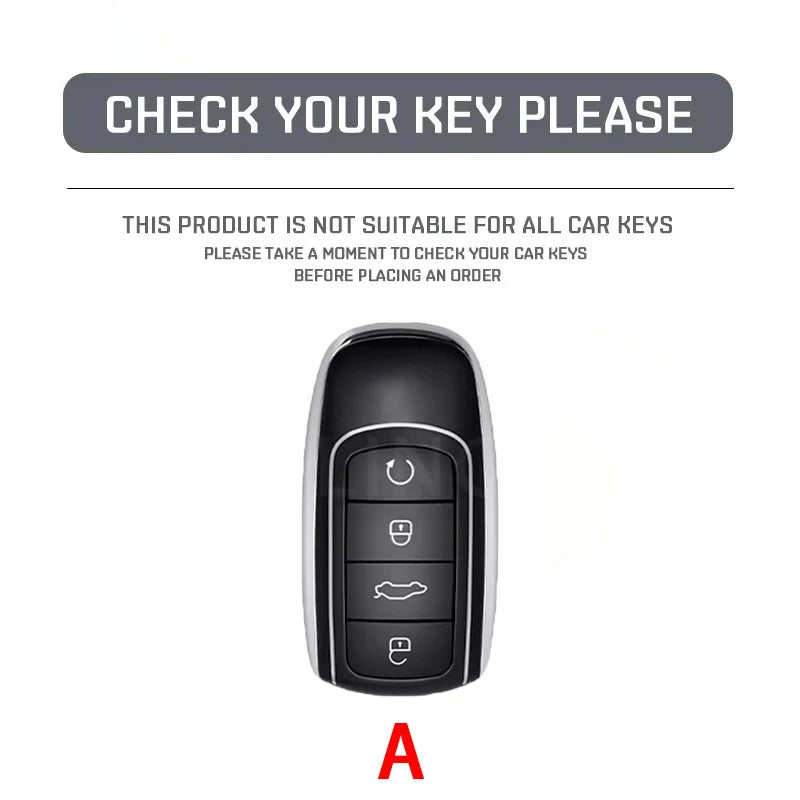 4 Buttons Leather Car Key Case Shell Fob Cover  For Chery Omoda 5 C5