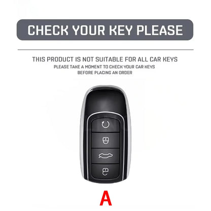 4 Buttons Leather Car Key Case Shell Fob Cover  For Chery Omoda 5 C5