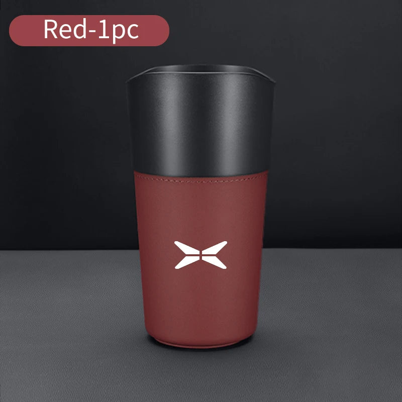 Car Trash Can Mini Leather Wather Cup Sink Organizer For Xpeng P7 G3 G3i G9 P5 X2 N5 F30 H93 Beta 2019 2020 2021 Accessories
