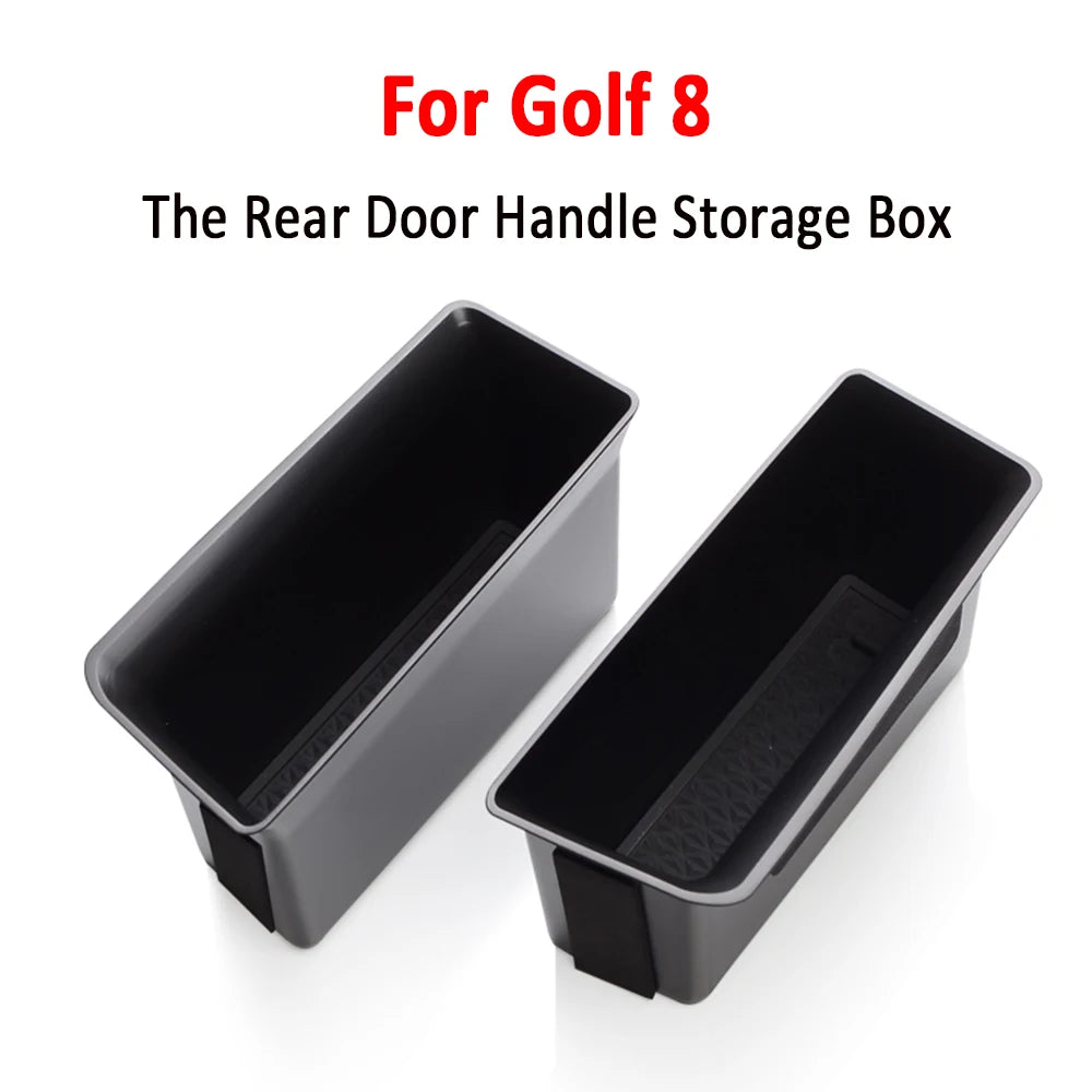 2Pcs Car Side Door Armrest Handle Storage Box for Volkswagen VW Golf 8 MK8 2020 2021 R Gti Gte Container Organizer Accessories