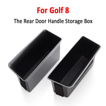 2Pcs Car Side Door Armrest Handle Storage Box for Volkswagen VW Golf 8 MK8 2020 2021 R Gti Gte Container Organizer Accessories