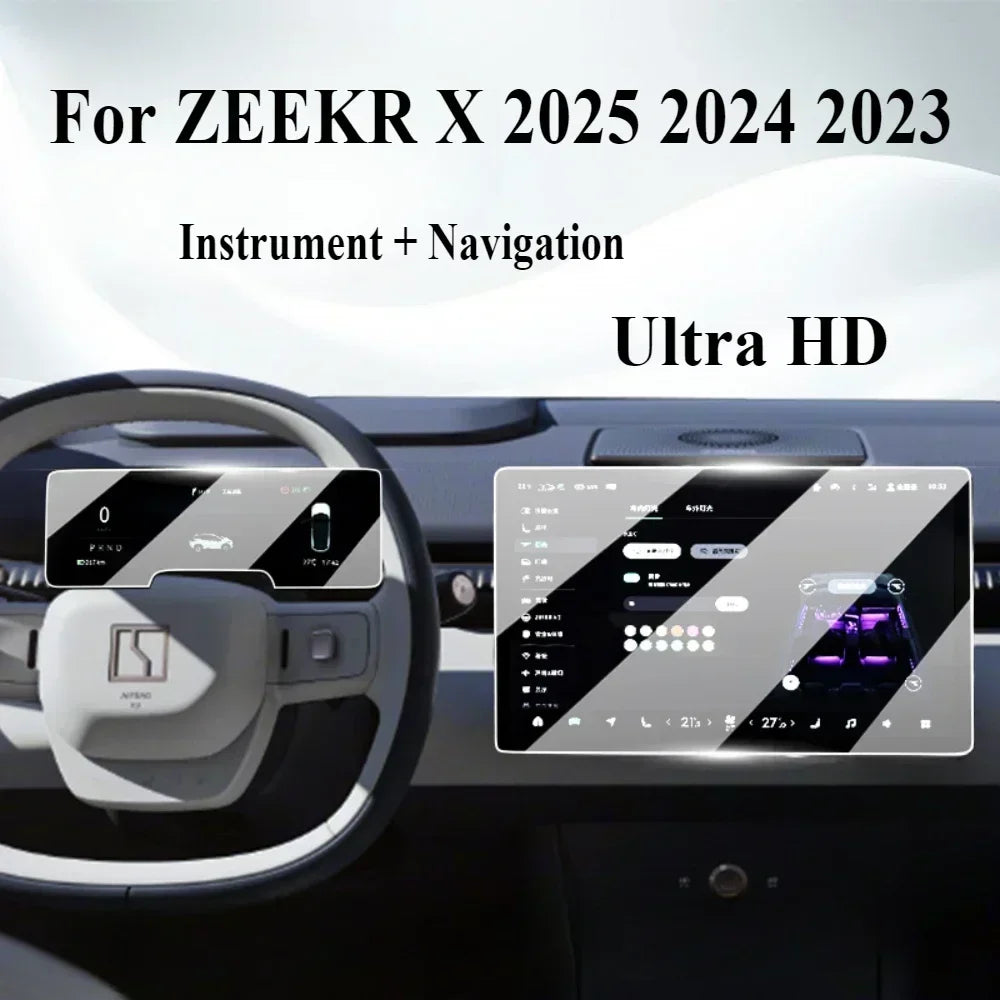For ZEEKR X 2025 2024 2023 Car Interior Accessories GPS Navigation LCD screen Tempered glass protective film Anti-scratch Film.