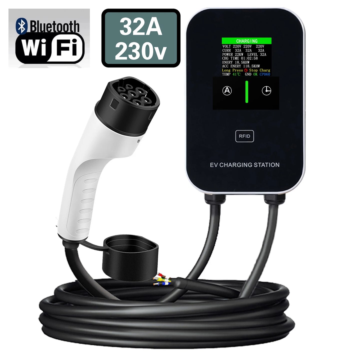 Bluetooth WiFi + APP charging pile 7KW11KW22KW AC gun EV electric car
