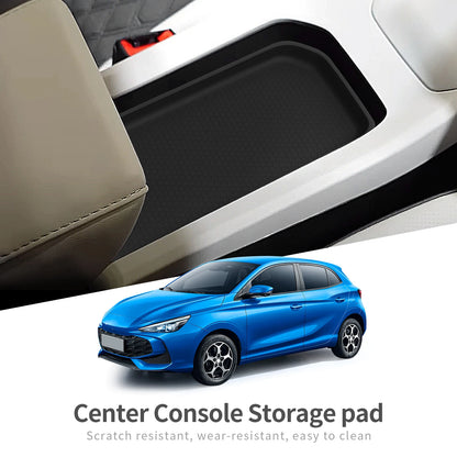 for MG3 MG 3 Thailand Version 2023-2025 Car Center Console Storage Pad Tray Silicone Organizer Accessories Tidying Black