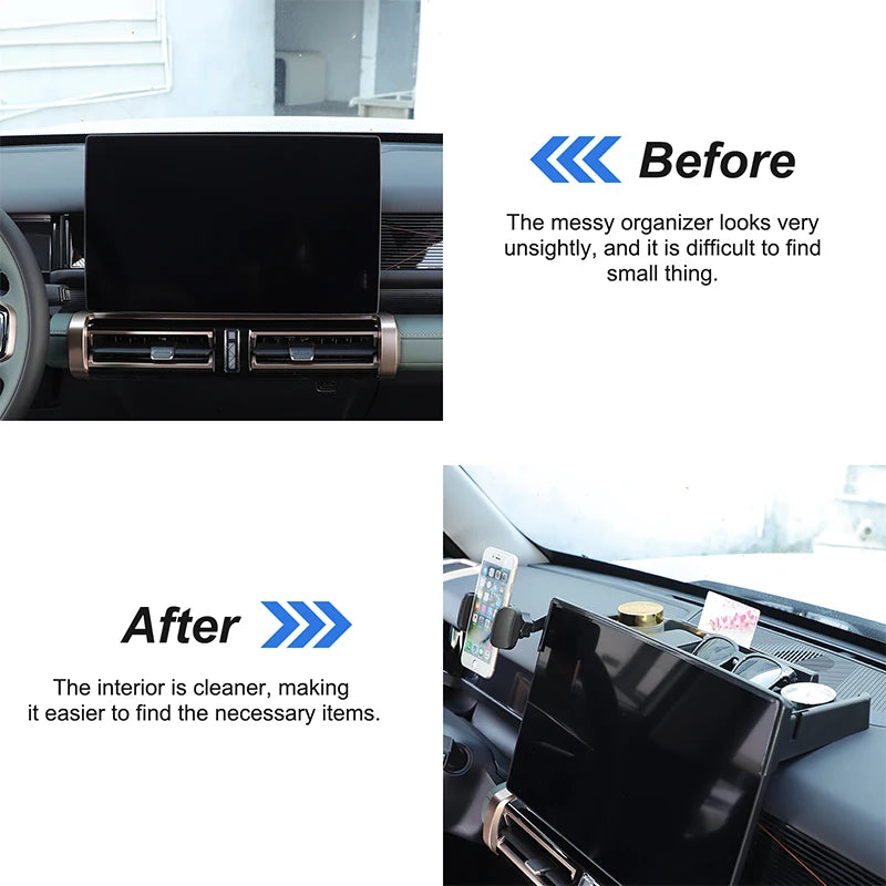 Chery iCAR 03 Jaecoo 6 J6 Car Center Navigation screen rear Storage Box With phone holder